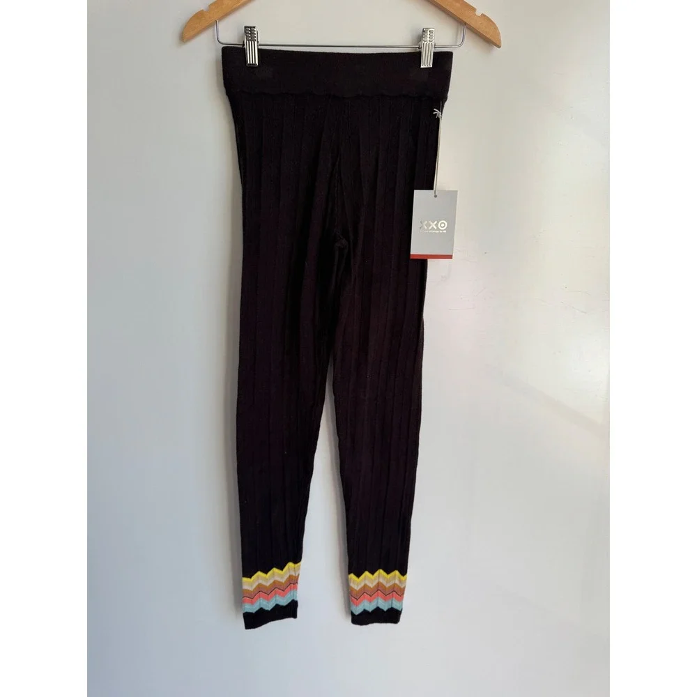 Missoni for Target 20th Anniversary Brown Ribbed Zigzag Knit Leggings XL NWT